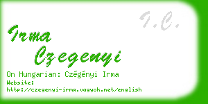 irma czegenyi business card