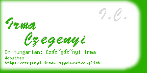 irma czegenyi business card